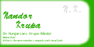 nandor krupa business card
