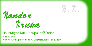 nandor krupa business card